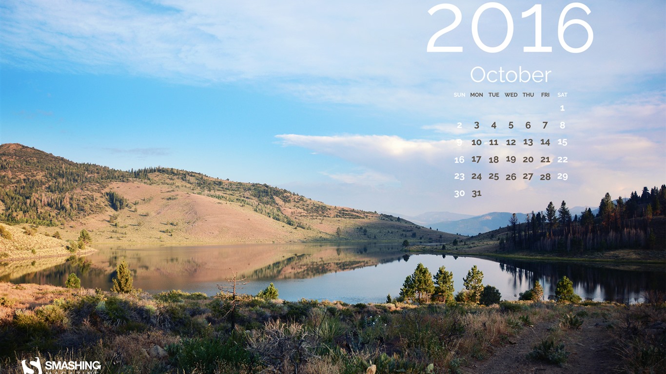 October 2016 calendar wallpaper (2) #20 - 1366x768