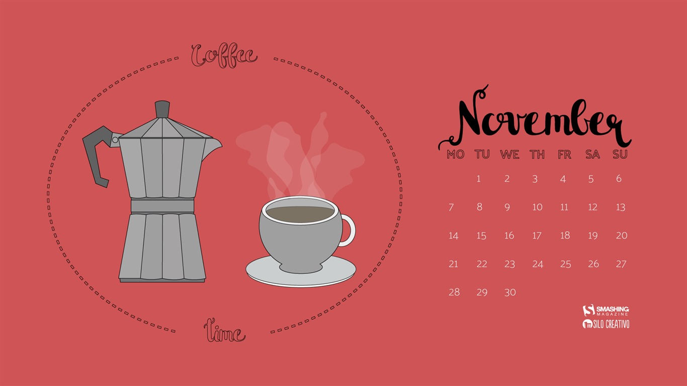 Fondo de escritorio del calendario de noviembre de 2016 (2) #10 - 1366x768