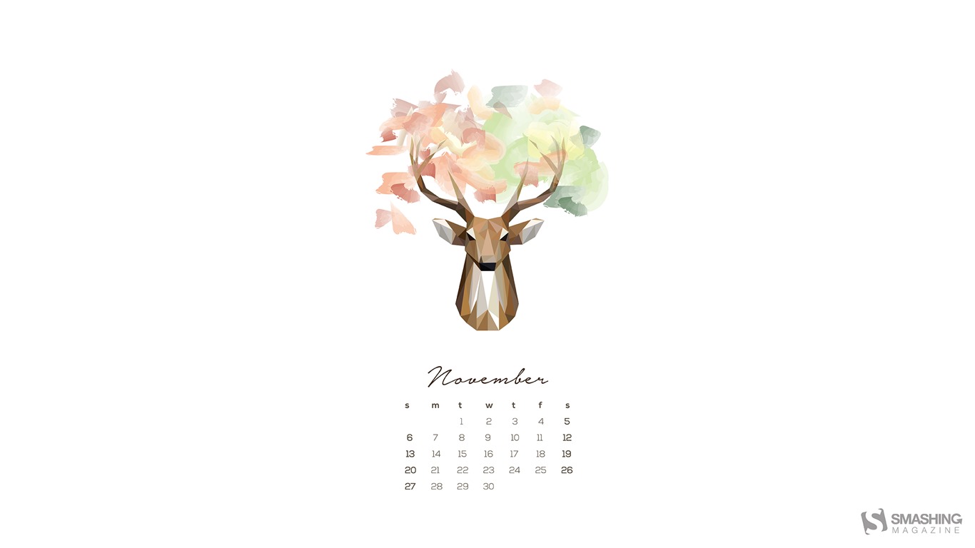 Fondo de escritorio del calendario de noviembre de 2016 (2) #11 - 1366x768