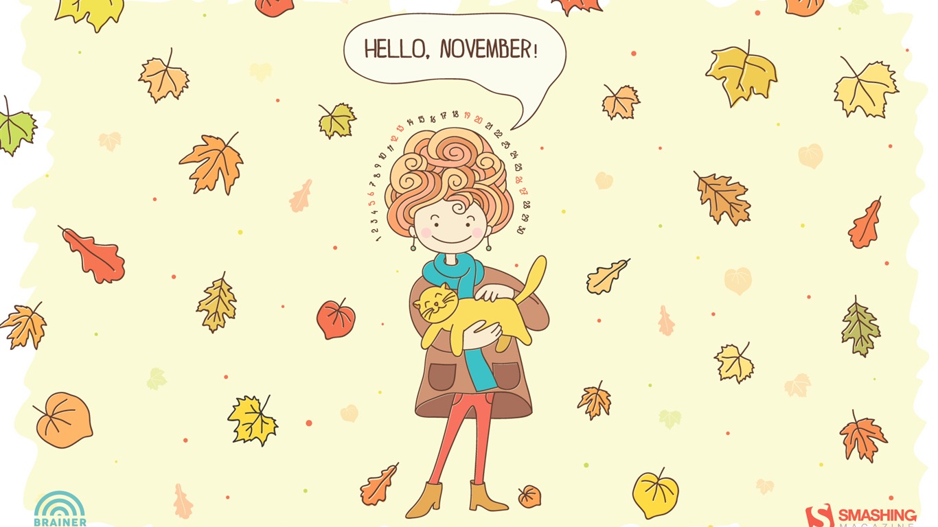 November 2016 calendar wallpaper (2) #16 - 1366x768