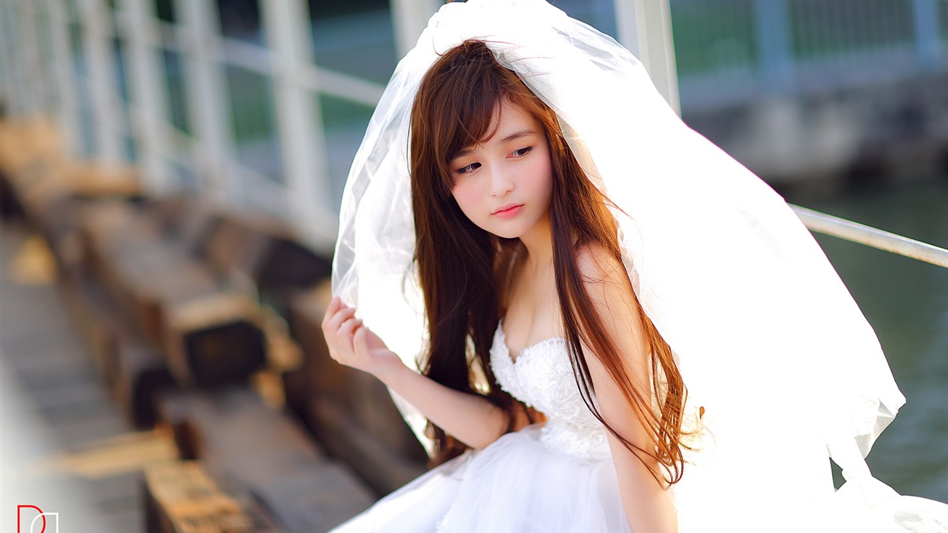 순수하고 사랑스러운 젊은 아시아 여자의 HD 월페이퍼 컬렉션 (5) #15 - 1366x768