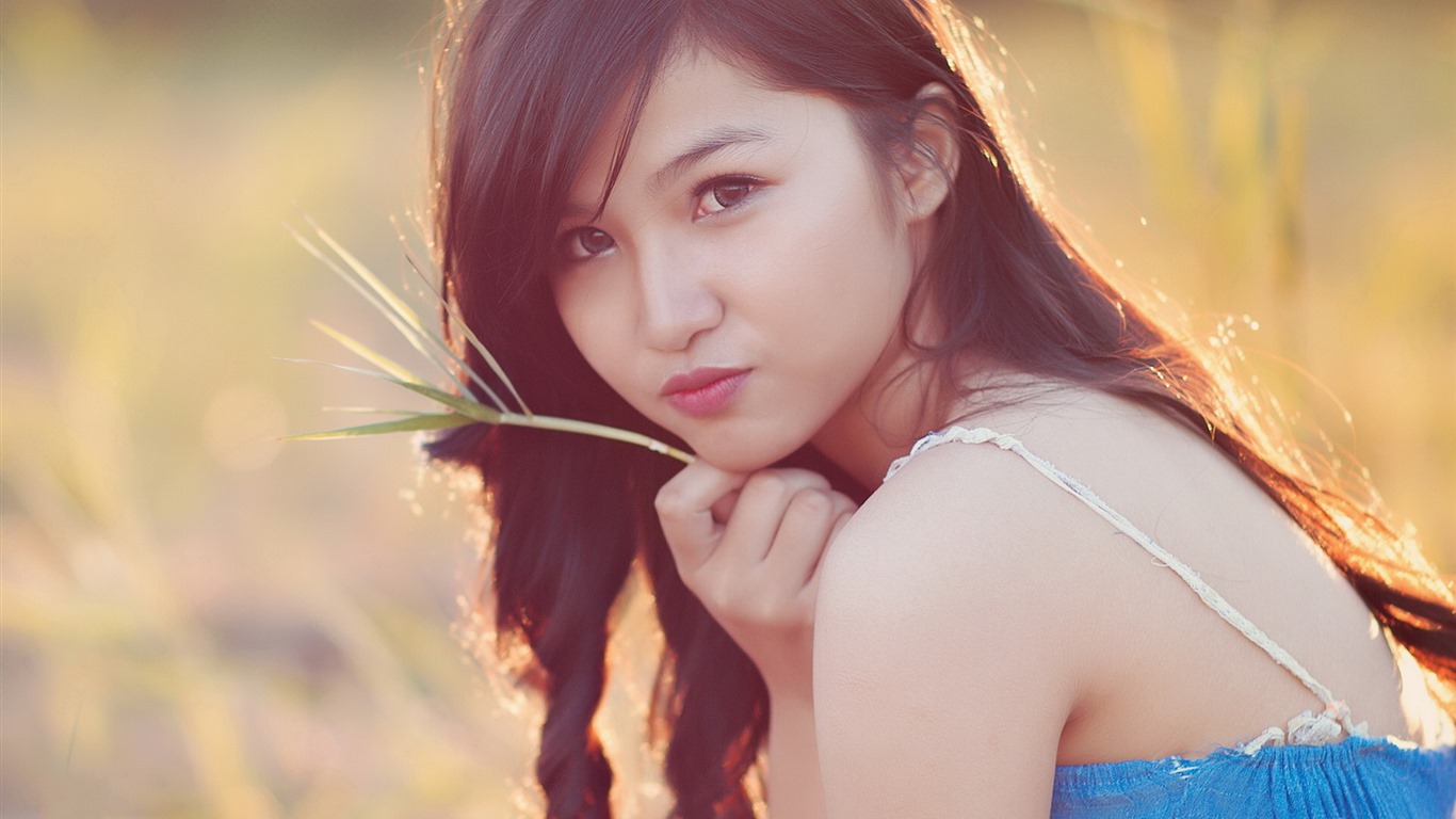 Čistá a krásná mladá Asiatka kolekce HD tapety na plochu (5) #35 - 1366x768