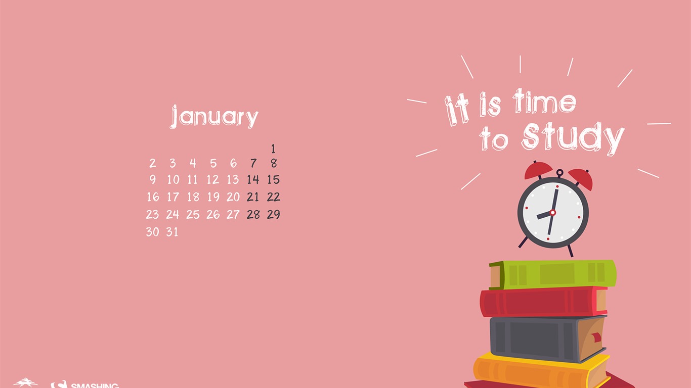 January 2017 calendar wallpaper (2) #19 - 1366x768