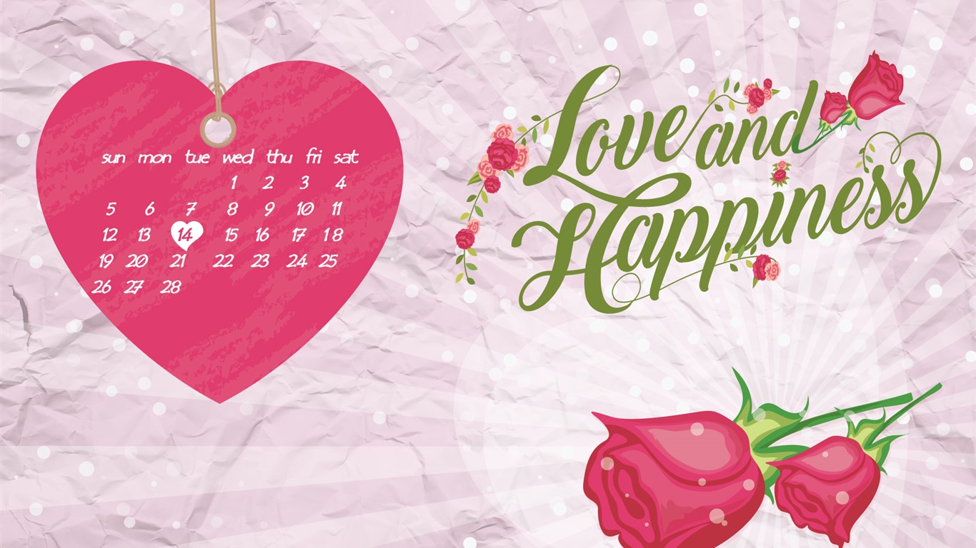 February 2017 calendar wallpaper (2) #15 - 1366x768