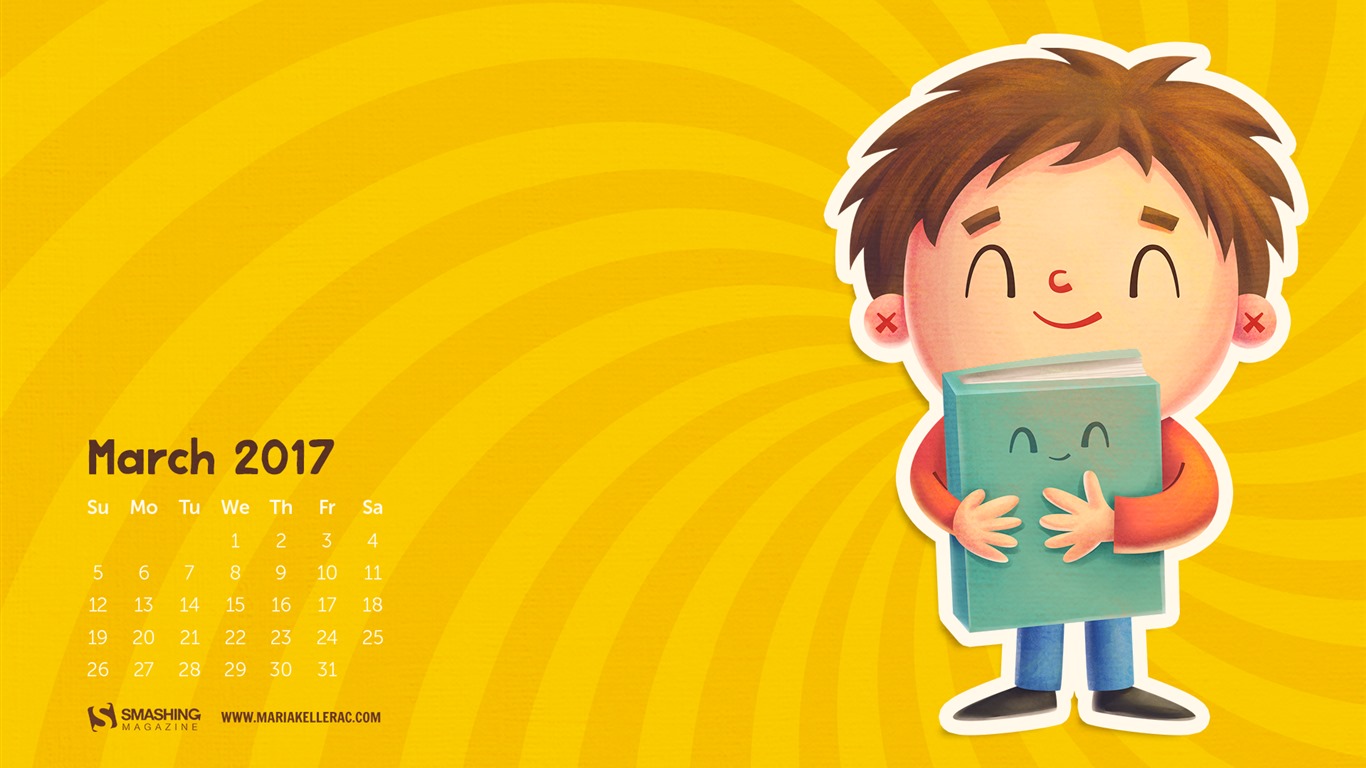 Fondo de pantalla del calendario de marzo de 2017 (1) #20 - 1366x768