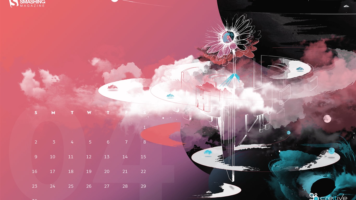 April 2017 calendar wallpaper (1) #10 - 1366x768