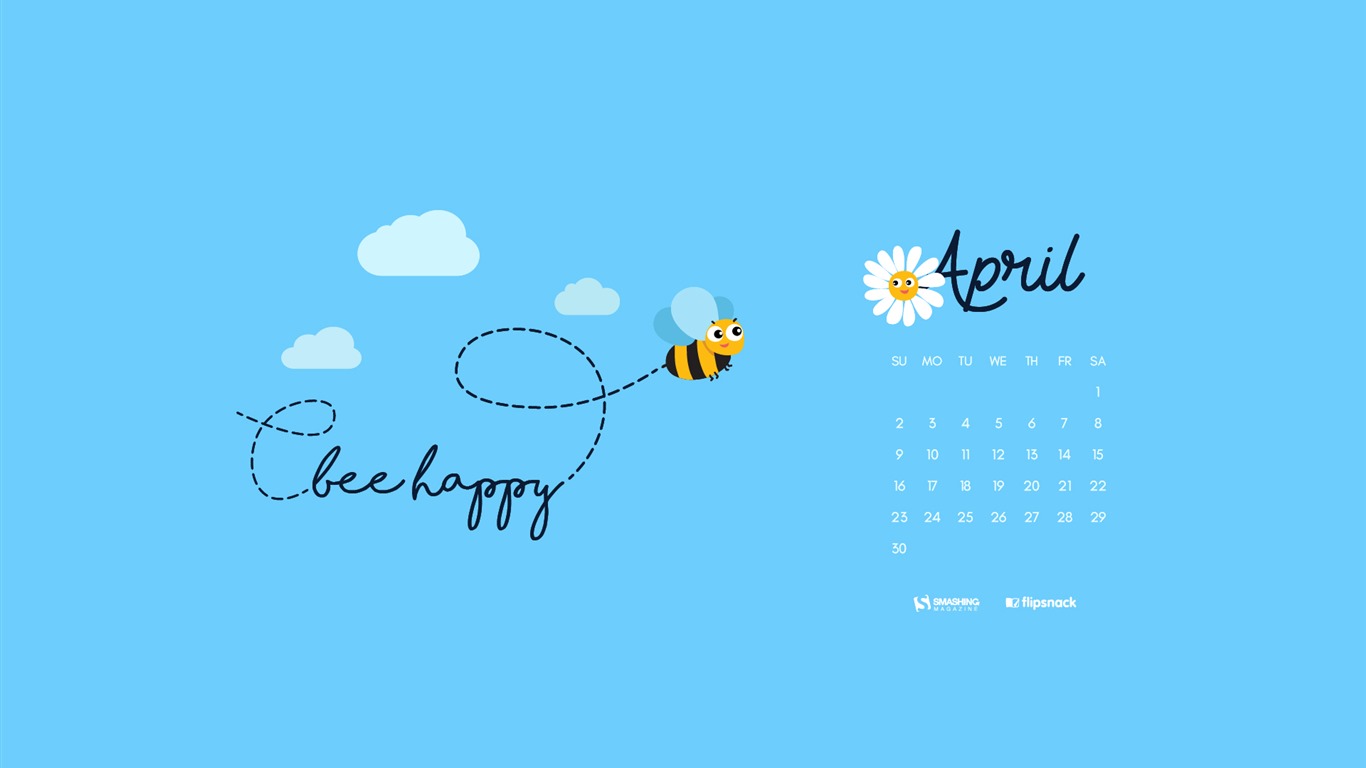 April 2017 calendar wallpaper (1) #13 - 1366x768