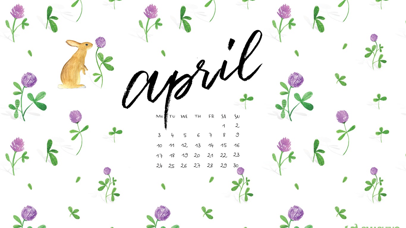 April 2017 calendar wallpaper (1) #14 - 1366x768