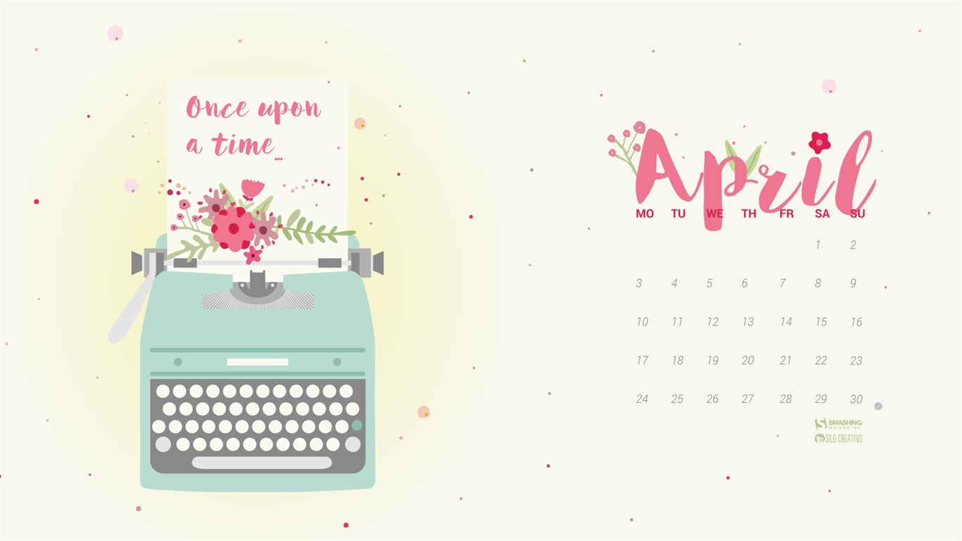 April 2017 Kalender Tapete (1) #16 - 1366x768