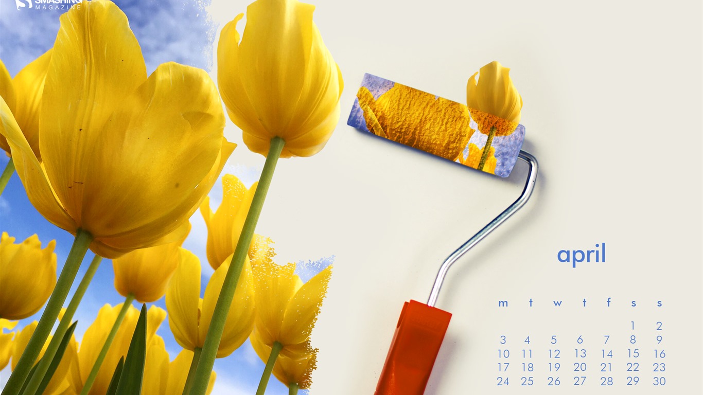 April 2017 Kalender Tapete (1) #18 - 1366x768