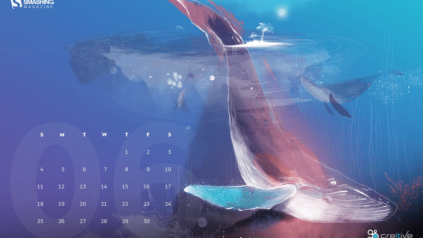 Junio 2017 calendario de fondos de pantalla #1 - 1366x768