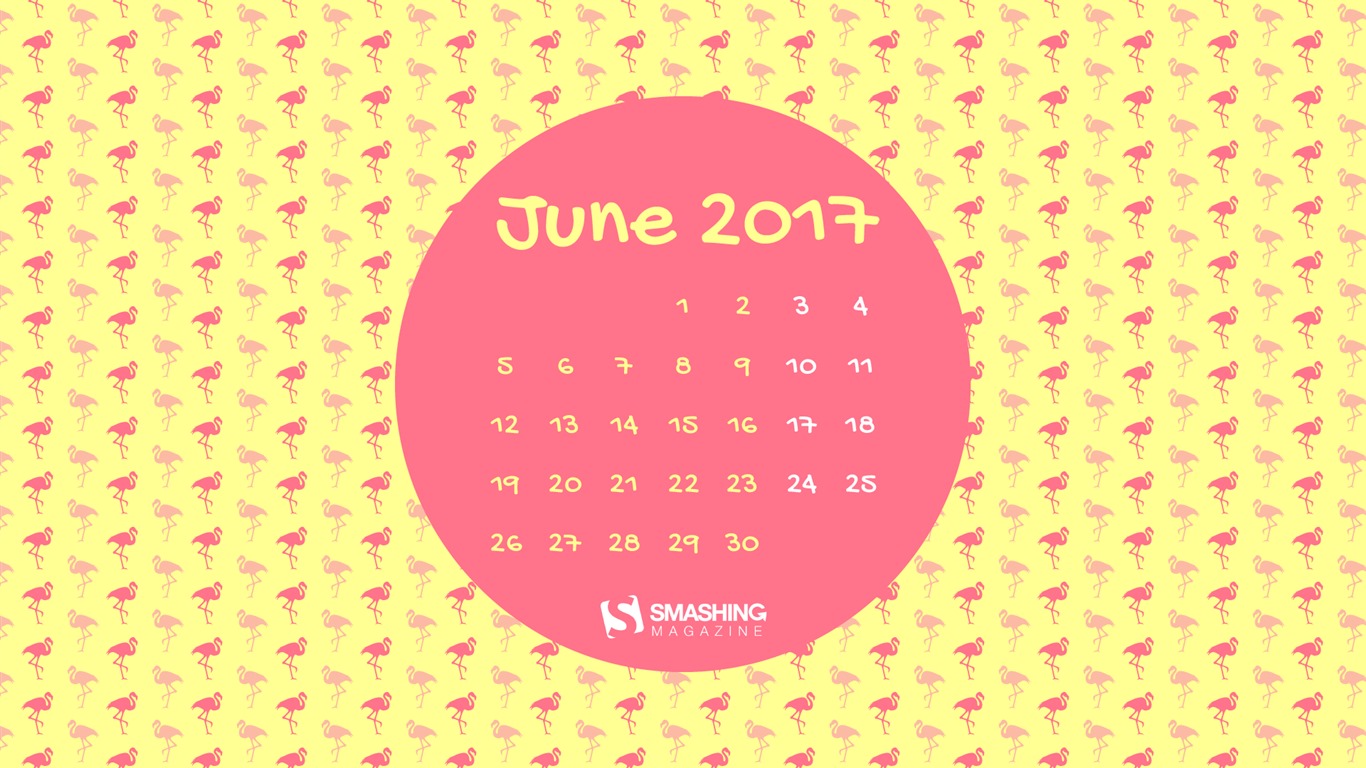 Červen 2017 kalendář tapety #2 - 1366x768