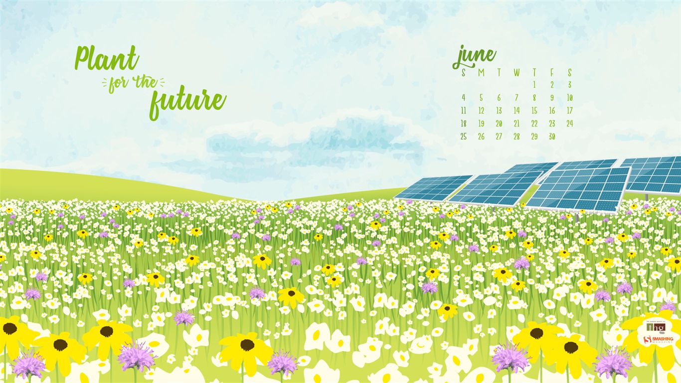 June 2017 calendar wallpaper #13 - 1366x768