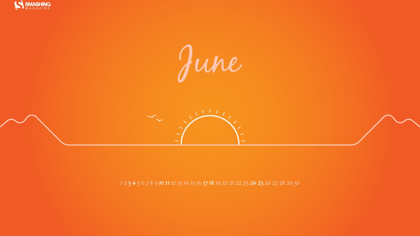 Juni 2017 Kalender Tapete #15 - 1366x768