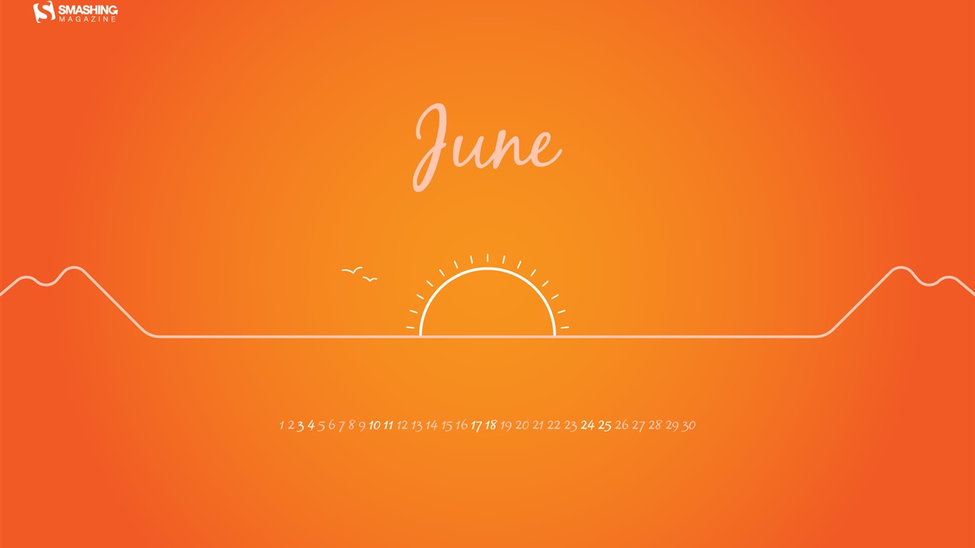 Junio 2017 calendario de fondos de pantalla #15 - 1366x768