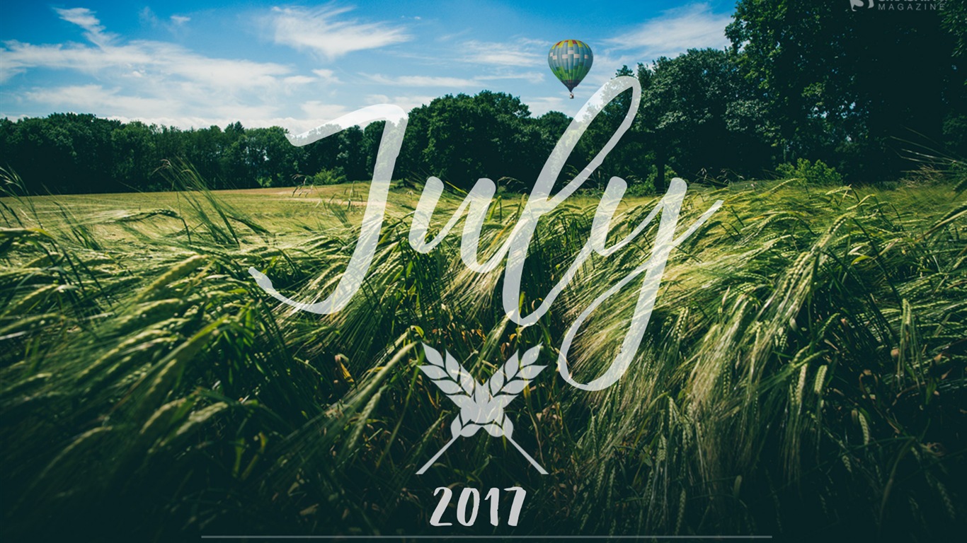 Fondo de escritorio del calendario de julio de 2017 #10 - 1366x768