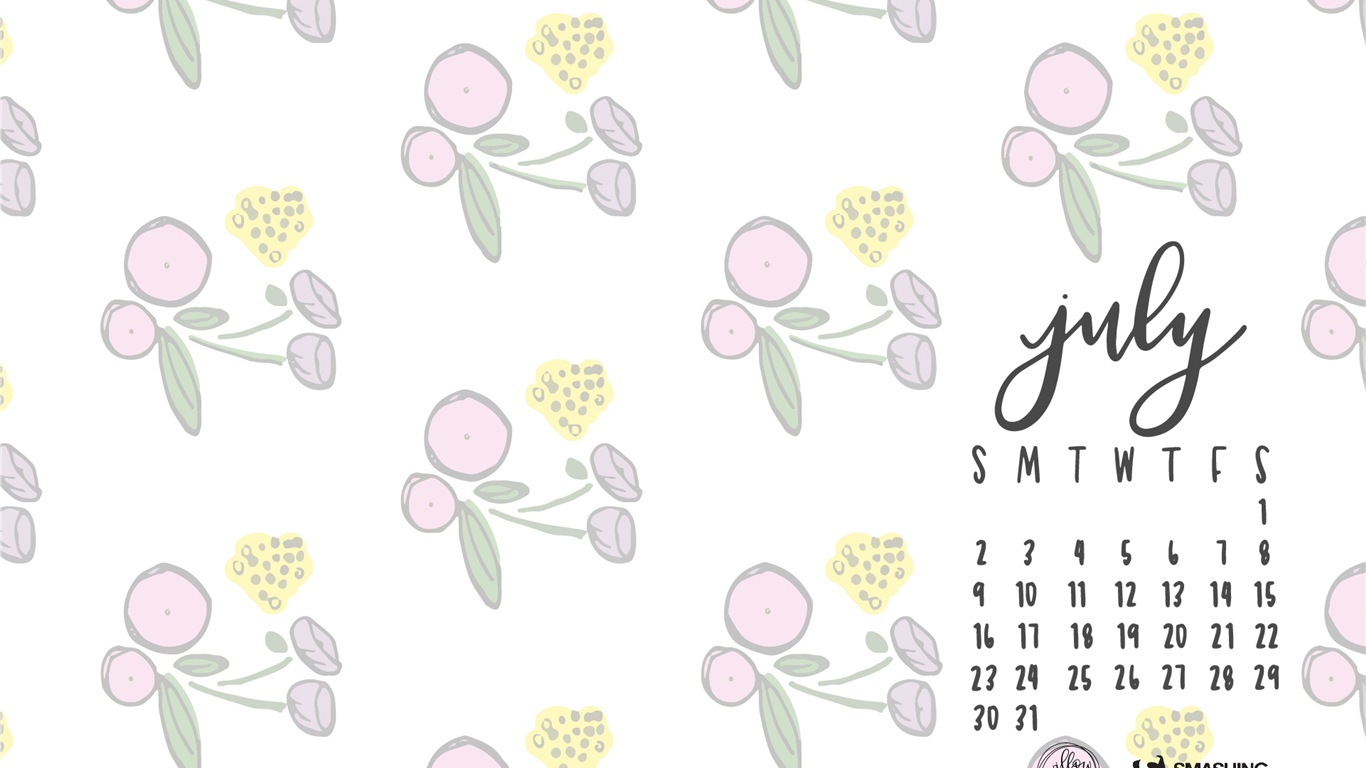 July 2017 calendar wallpaper #14 - 1366x768