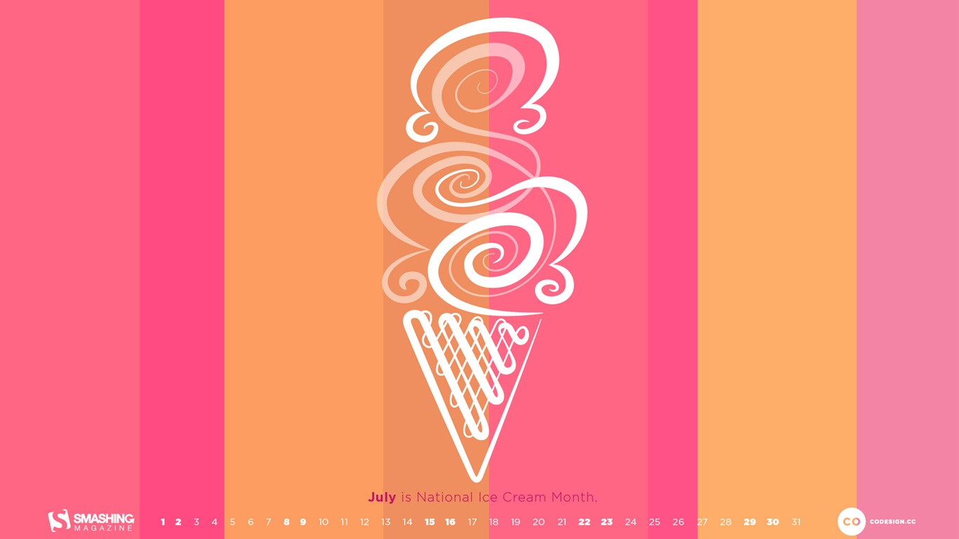 July 2017 calendar wallpaper #25 - 1366x768