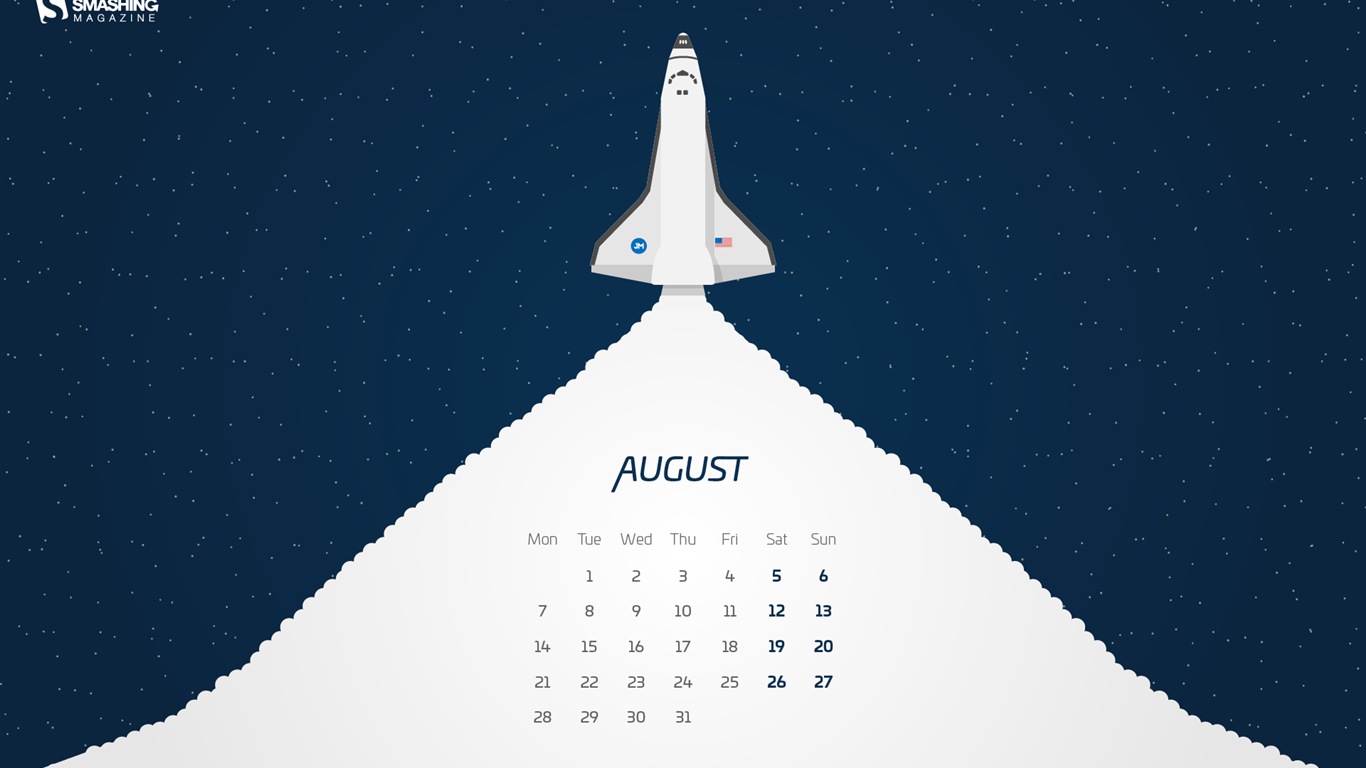 Август 2017 календарь обои #13 - 1366x768