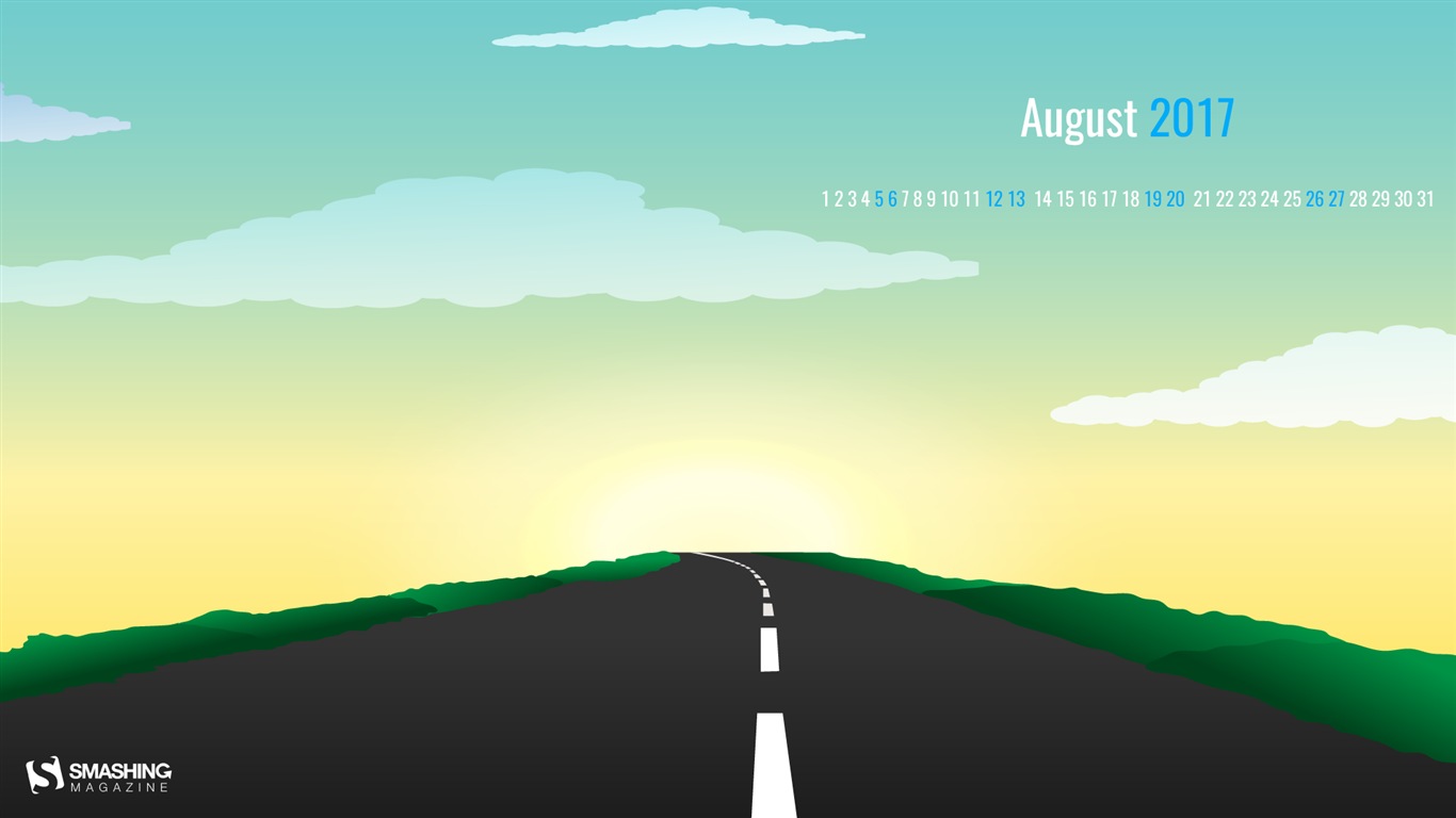 August 2017 calendar wallpaper #18 - 1366x768