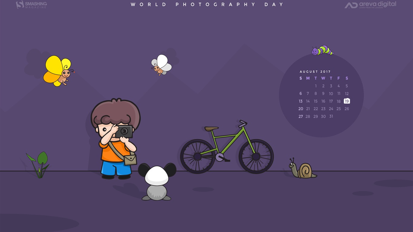 August 2017 calendar wallpaper #24 - 1366x768