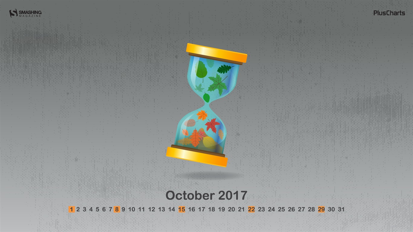 2017年10月のカレンダーの壁紙 #9 - 1366x768