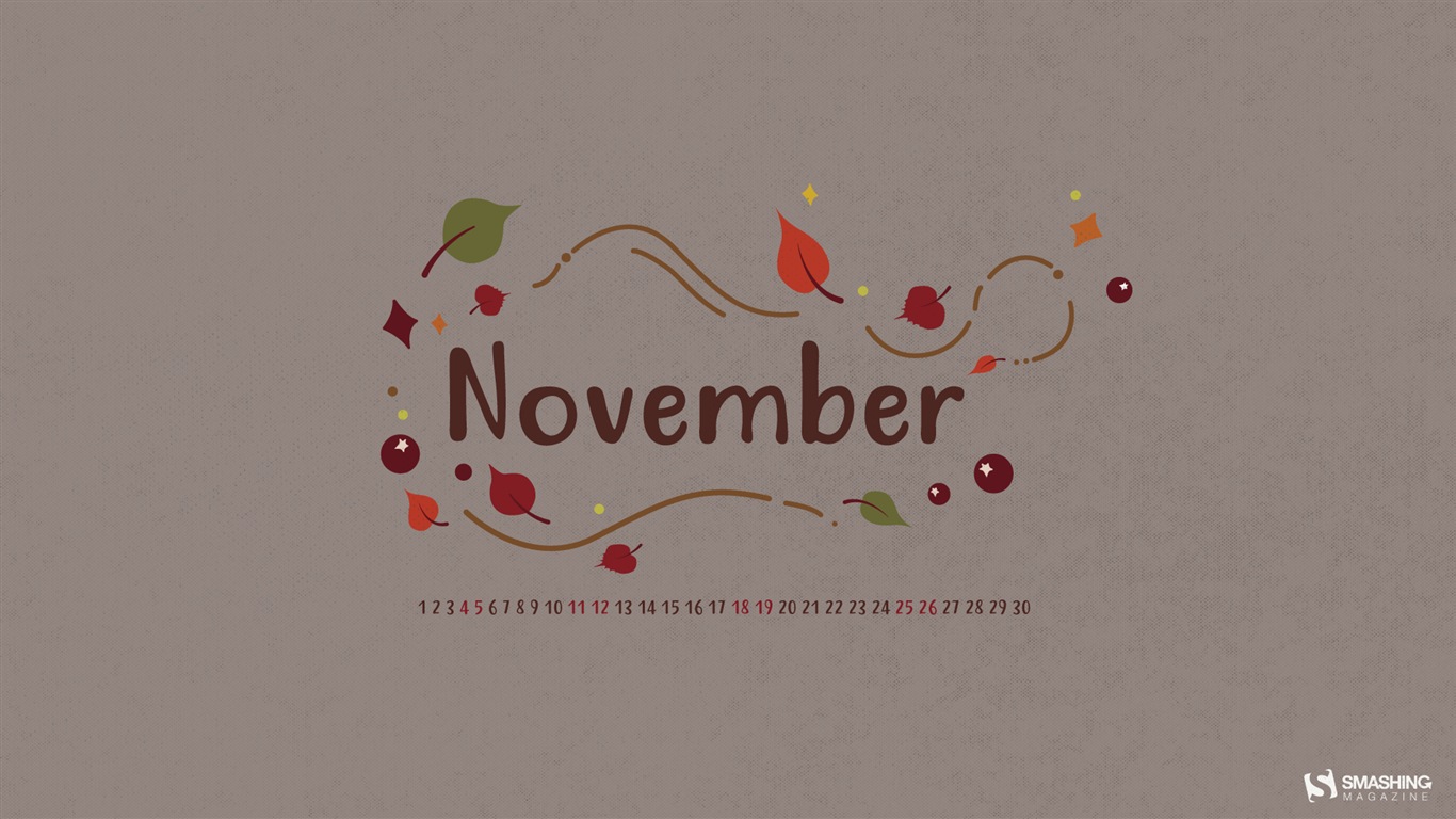 November 2017 calendar wallpaper #8 - 1366x768