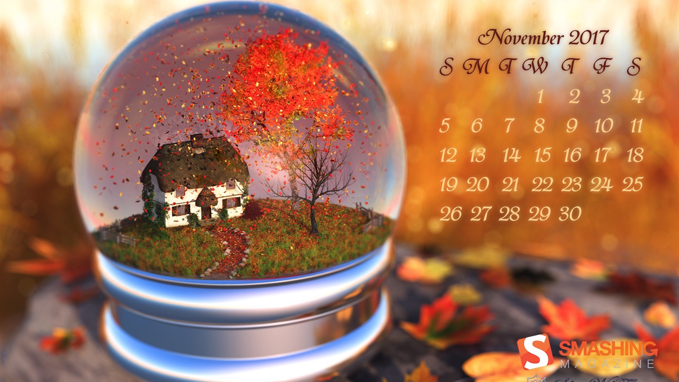 November 2017 calendar wallpaper #14 - 1366x768