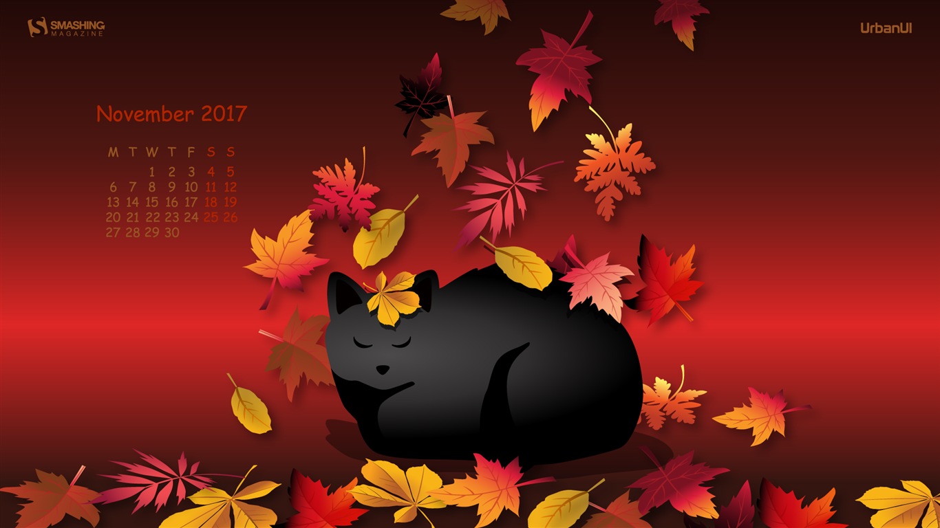 November 2017 calendar wallpaper #22 - 1366x768