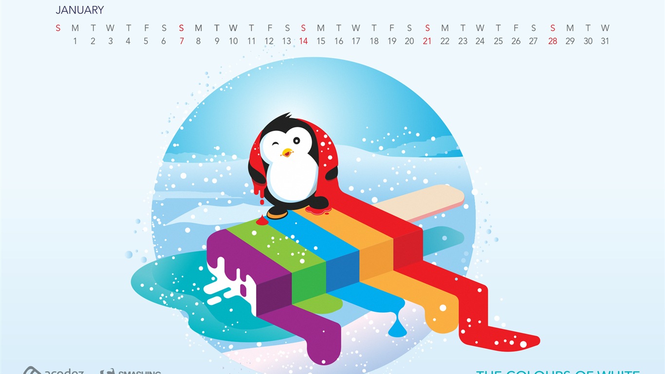 January 2018 Calendar Wallpaper #10 - 1366x768