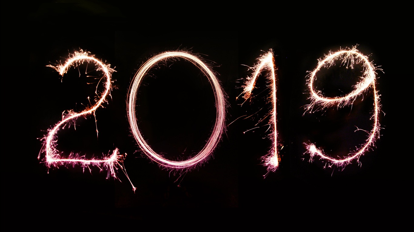 Happy New Year 2019 HD wallpapers #7 - 1366x768