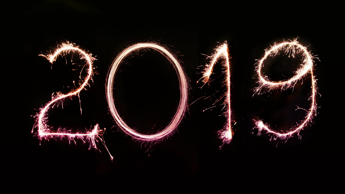 Feliz año nuevo 2019 HD wallpapers #7 - 1366x768