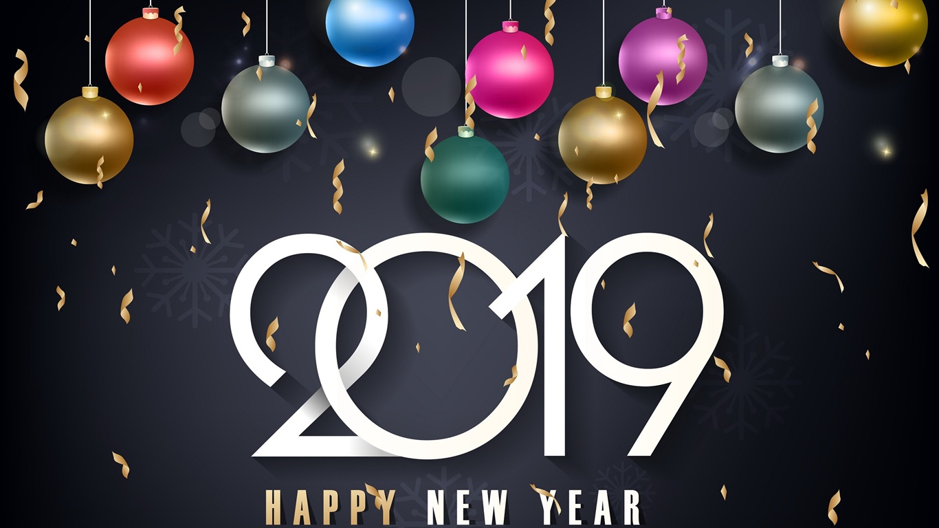 Feliz año nuevo 2019 HD wallpapers #9 - 1366x768