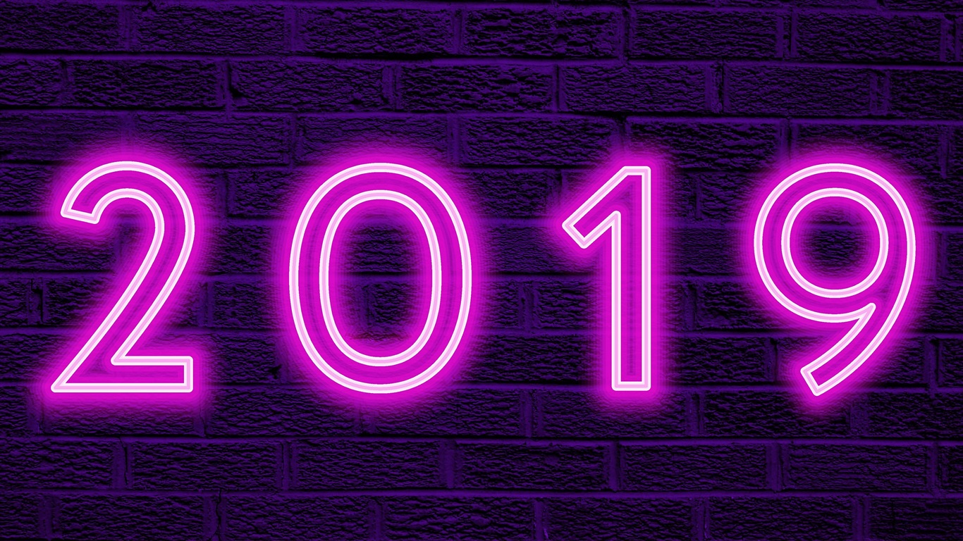 Happy New Year 2019 HD wallpapers #16 - 1366x768