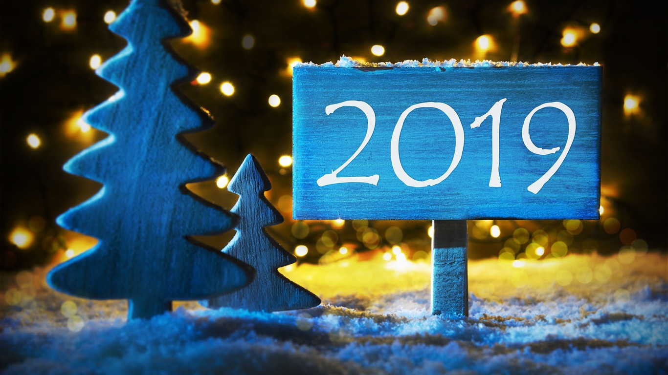 Feliz año nuevo 2019 HD wallpapers #20 - 1366x768