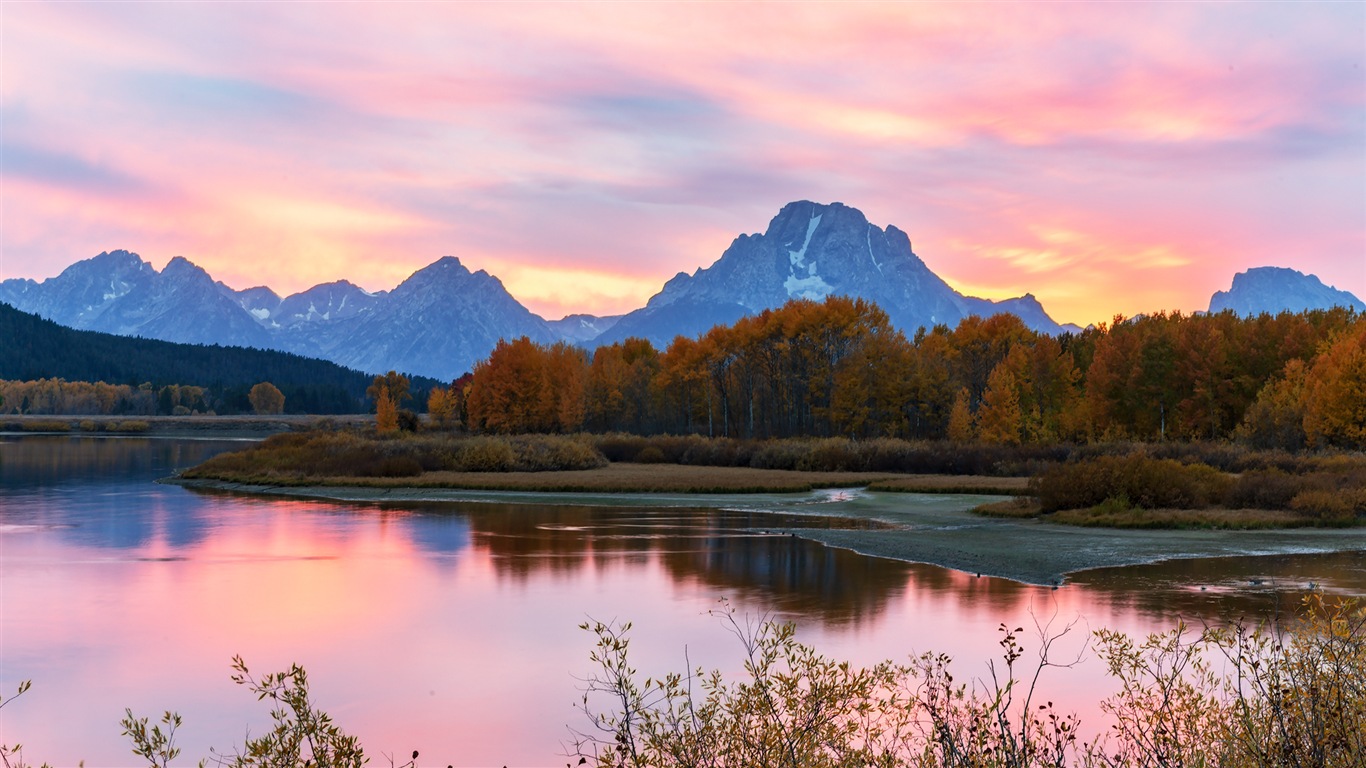미국 그랜드 Teton 국립 공원 자연 풍경의 HD 월페이퍼 #5 - 1366x768