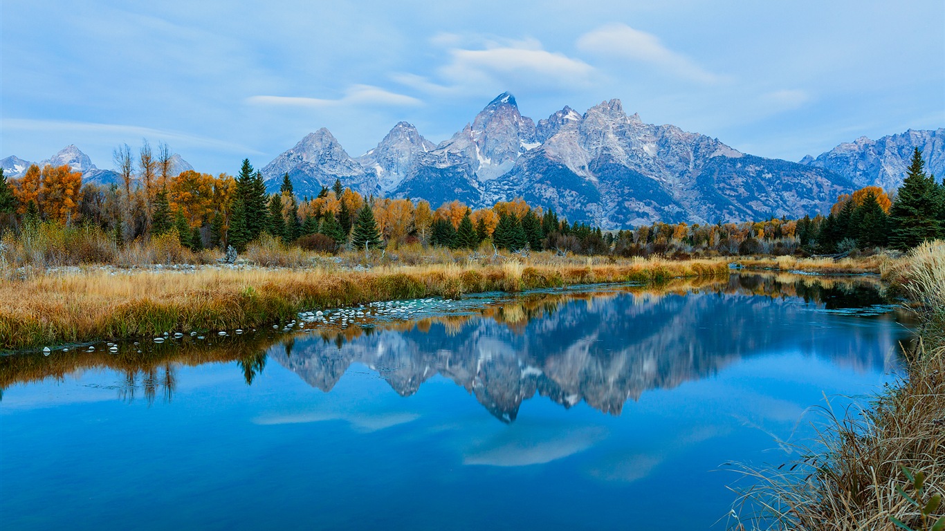 USA Grand Teton National Park nature landscape HD wallpapers #6 - 1366x768