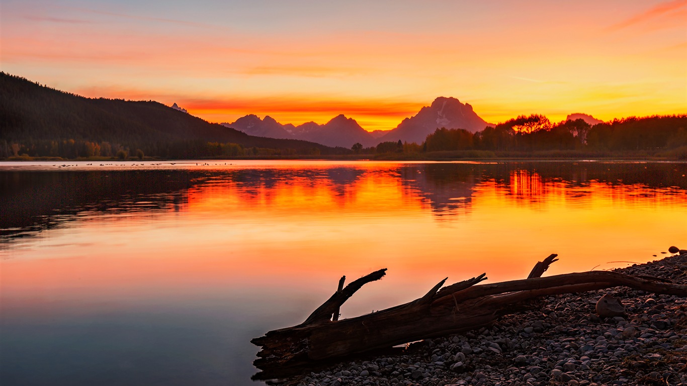 USA Grand Teton National Park nature landscape HD wallpapers #7 - 1366x768