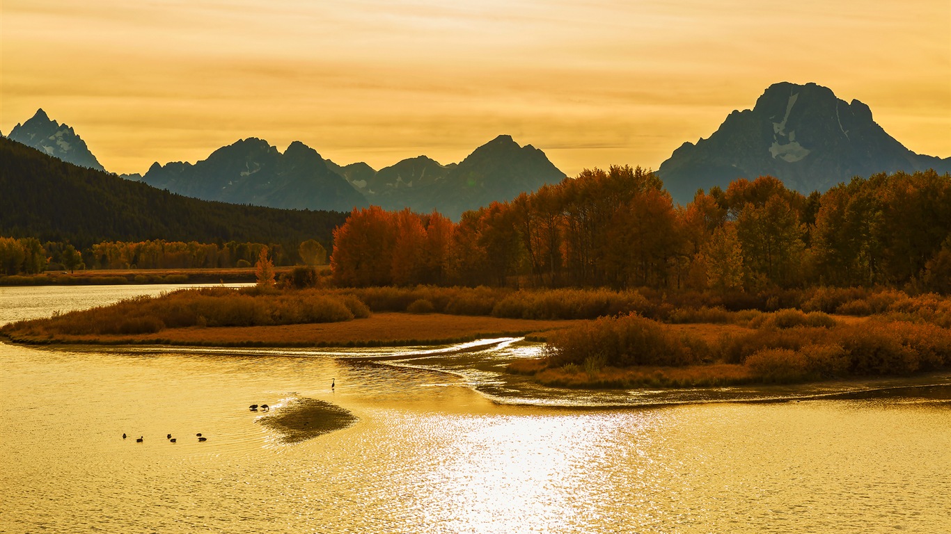 USA Grand Teton národní park přírodní krajiny HD tapety #12 - 1366x768