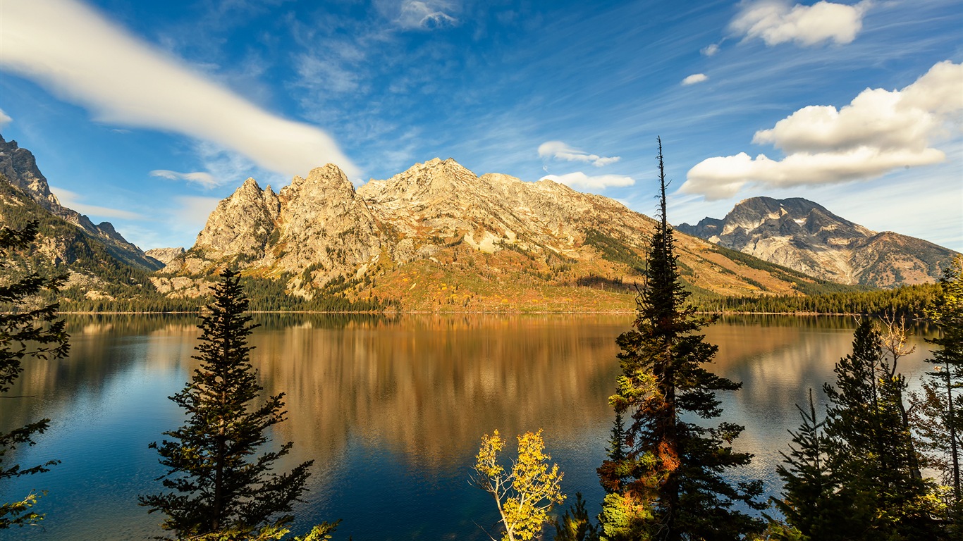 USA Grand Teton National Park nature landscape HD wallpapers #15 - 1366x768