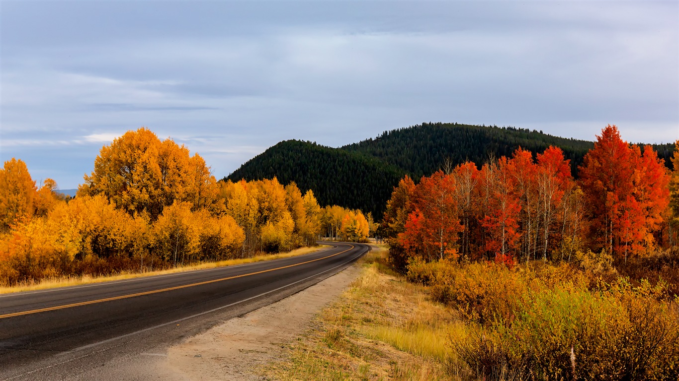 USA-großartige Teton Nationalparknatur-Landschaftstapeten HD #19 - 1366x768