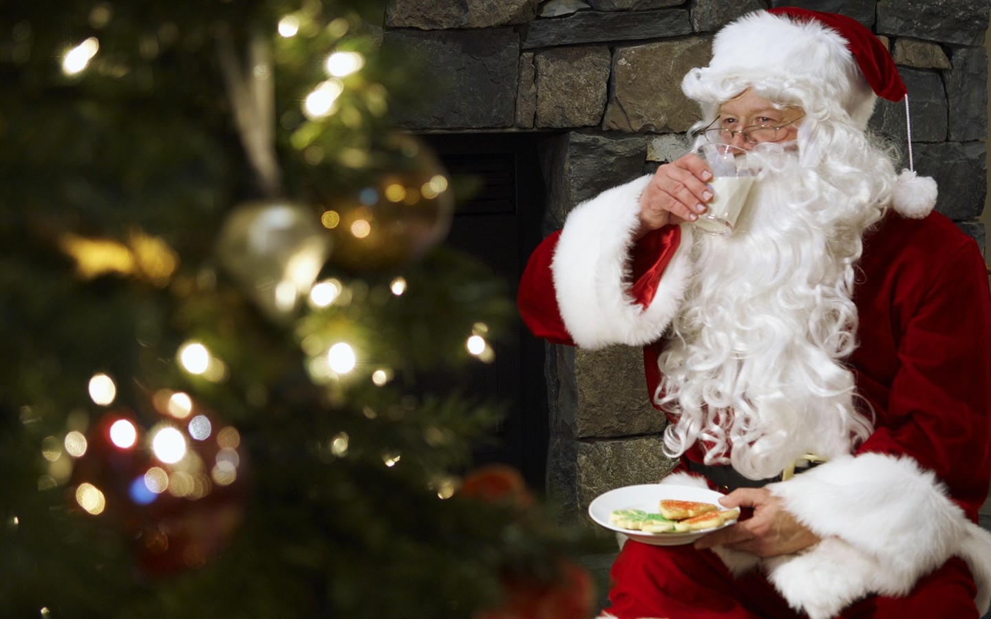 La gente celebra la Navidad Fondos de Inicio #32 - 1440x900