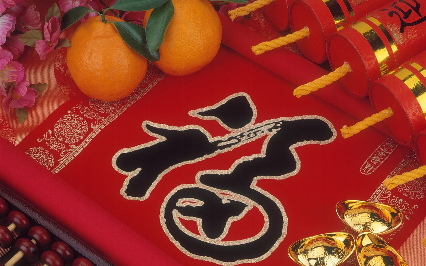 Čína Vítr slavnostní červená tapeta #1 - 1440x900