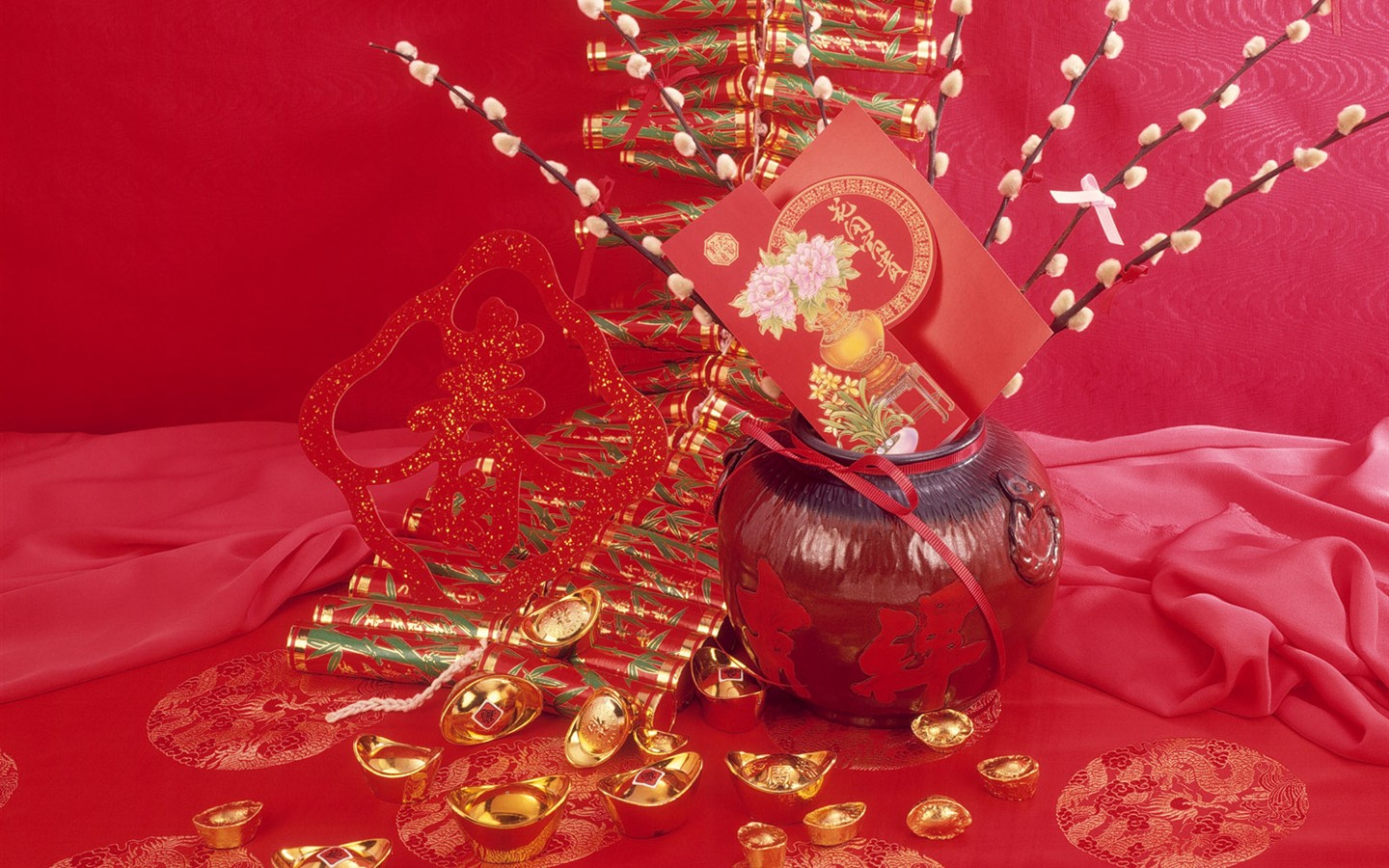China Wind festive red wallpaper #4 - 1440x900