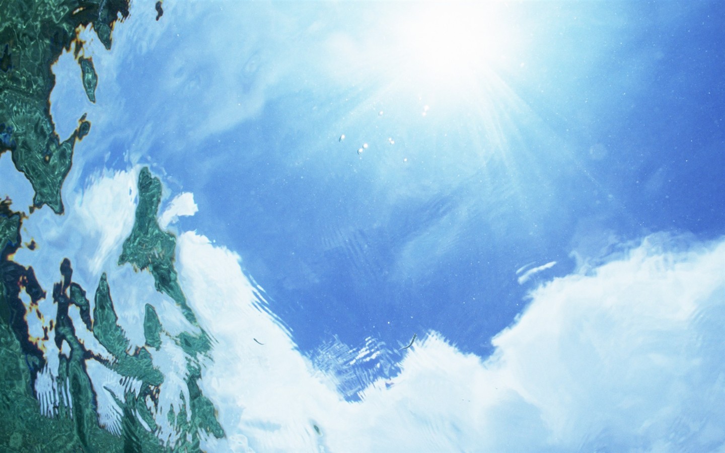 몰디브 물과 푸른 하늘 #29 - 1440x900