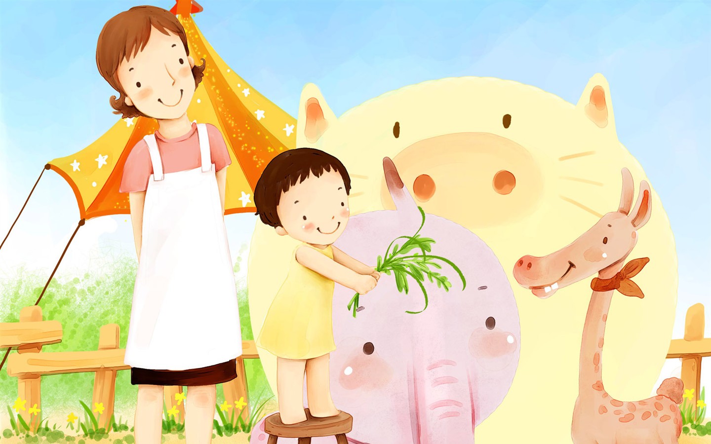 母親節主題韓國插畫壁紙 #11 - 1440x900