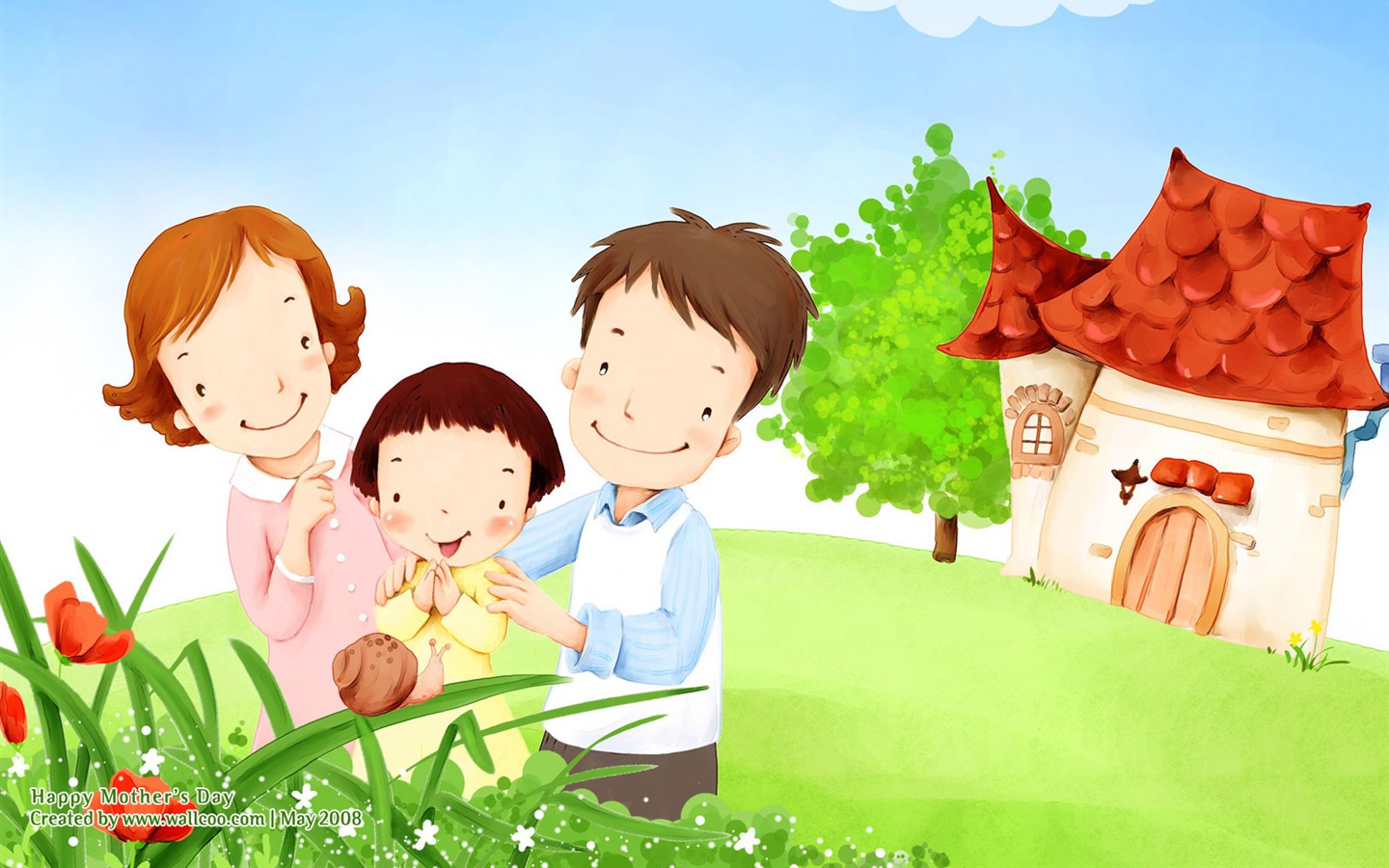 Mother's Day theme of South Korean illustrator wallpaper #14 - 1440x900