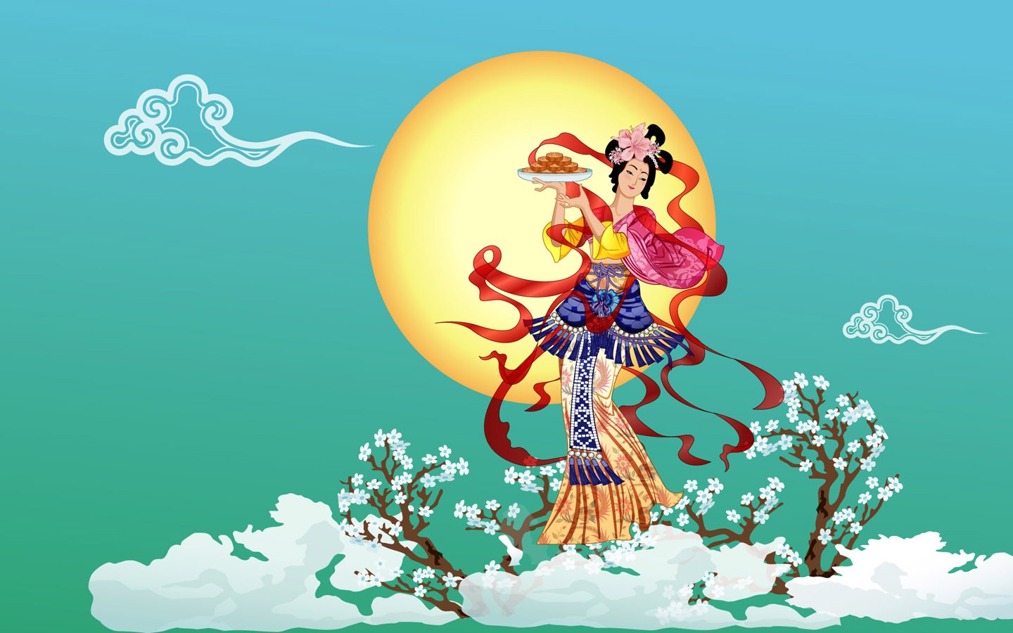 Střední-festival podzimu Měsíc krásnou tapetu #5 - 1440x900