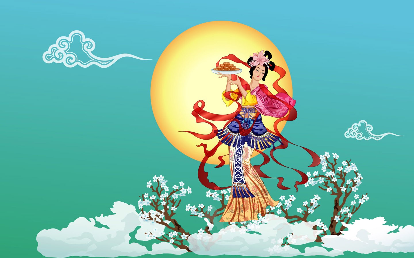 嫦娥奔月中秋節精美壁紙 #5 - 1440x900
