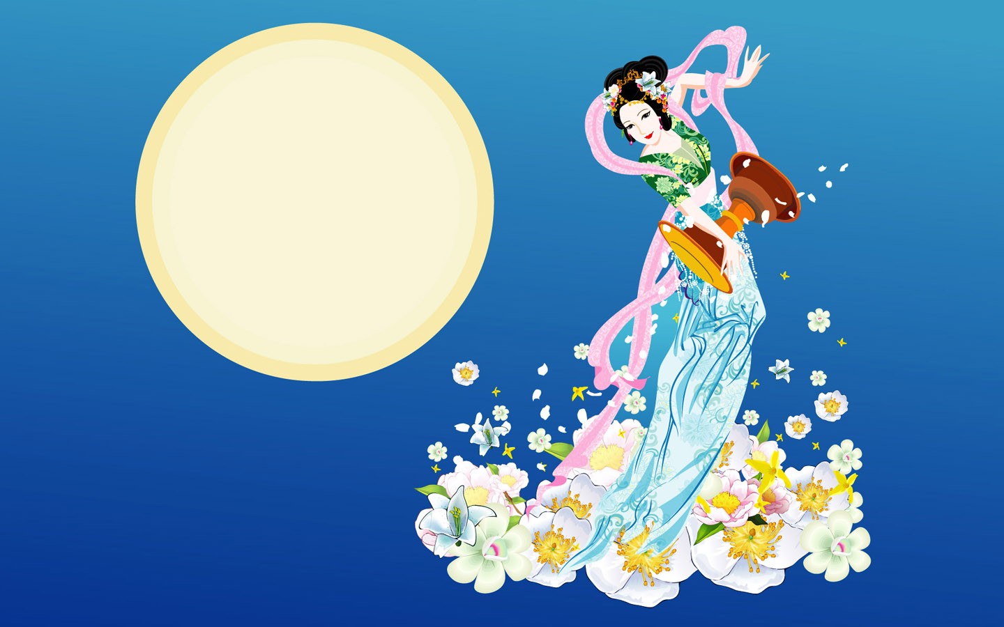 嫦娥奔月中秋節精美壁紙 #17 - 1440x900